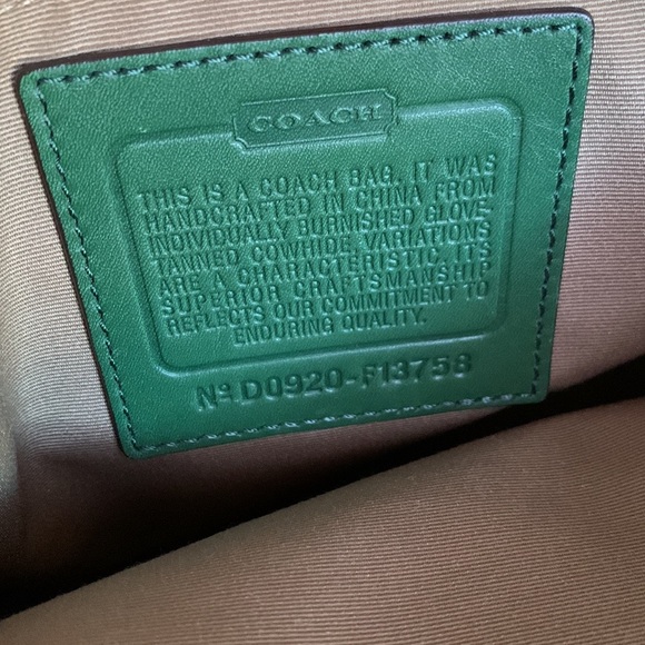 Coach Green Leather Satchel - Picture 8 of 9